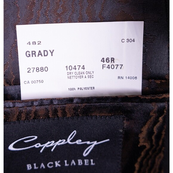 Coppley Faux Leather Black GRANDY Sport Coat Jacket Blazer Sz 46R Two Button EUC - Picture 11 of 13